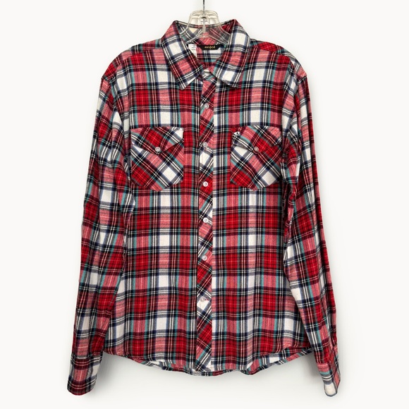 Enjoi Skateboards Flannel Shirt Men’s Size Medium 100% Cotton Plaid Vintage Y2K - Picture 2 of 15